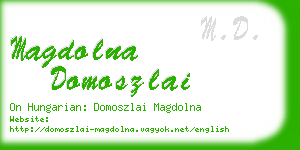 magdolna domoszlai business card